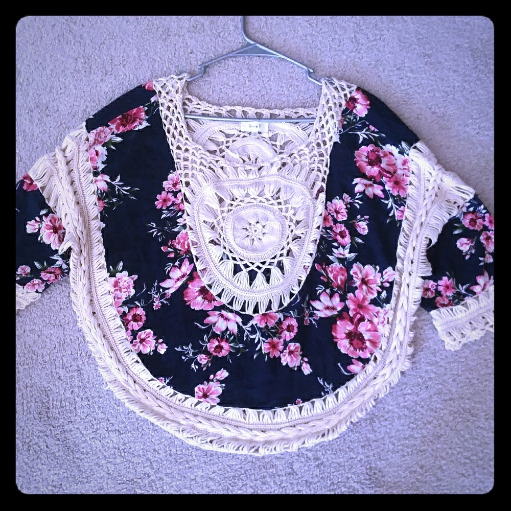 Love J Floral Cut Out Shirt